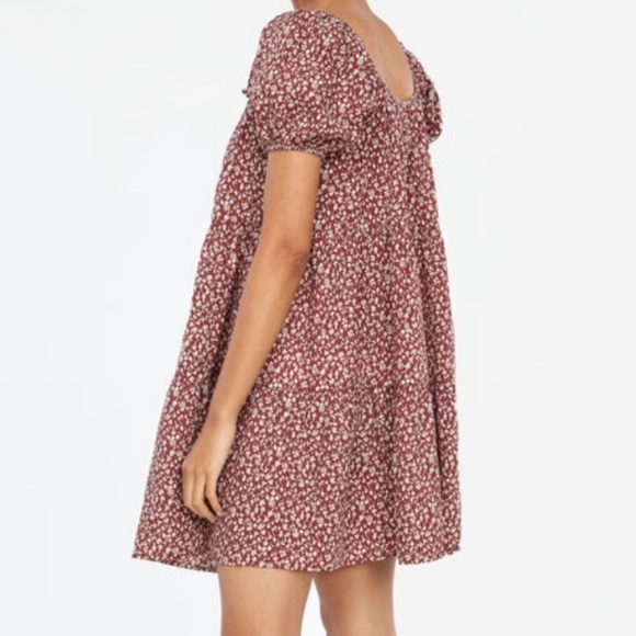 ANTHROPOLOGIE NWT Lacausa Playa Mini Dress Cocoa Magic Mushroom Print - Picture 7 of 8